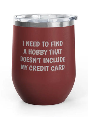 Wine Tumblers -  12 oz. - Credit Card - Engraved