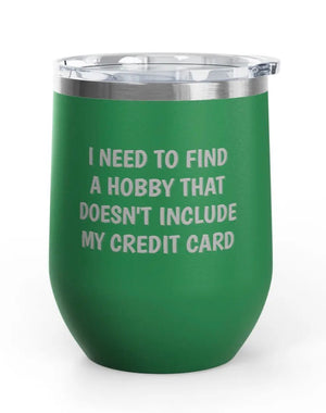 Wine Tumblers -  12 oz. - Credit Card - Engraved