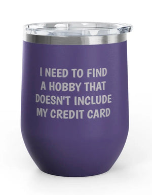 Wine Tumblers -  12 oz. - Credit Card - Engraved