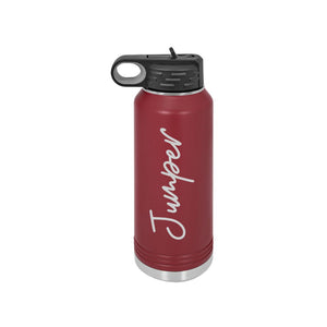 Water Bottle, 32 oz. - Engraved - Jumper (Cursive Font)